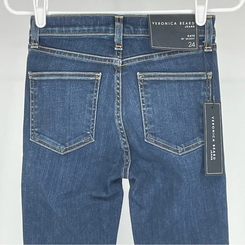 VERONICA BEARD JEANS NWT KATE 10” HIGH RISE SKINNY JEANS 24 VINTAGE WITH FRAY - Picture 9 of 14